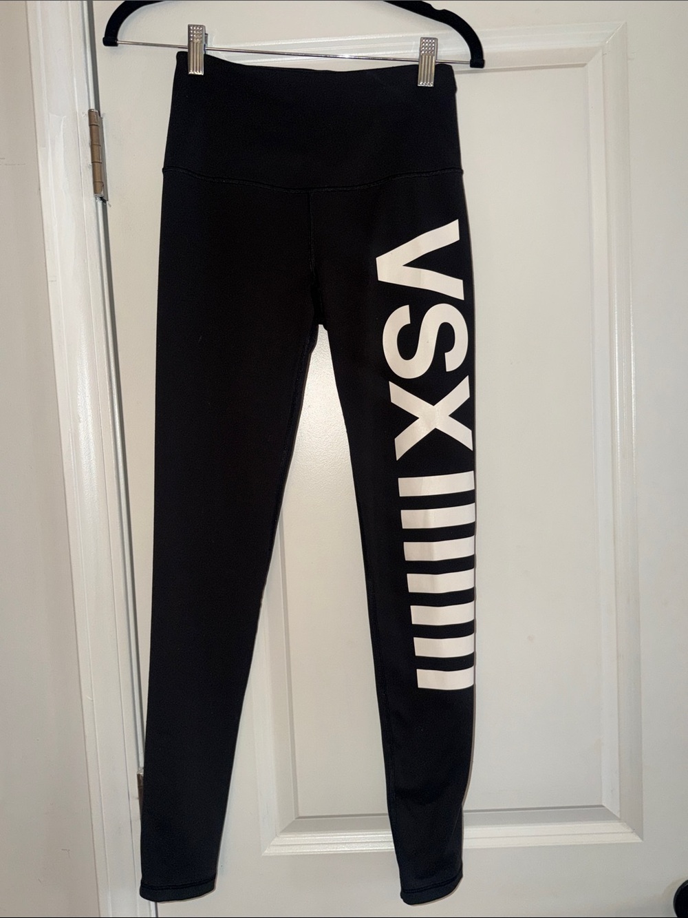 Victoria's Secret Black Leggings with White VSX Side Logo